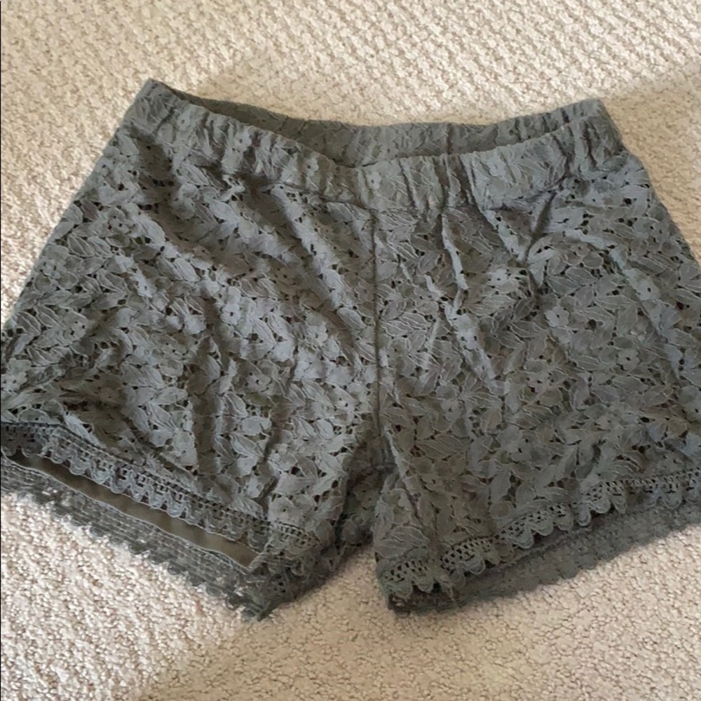 H & M Army Green Lace Shorts